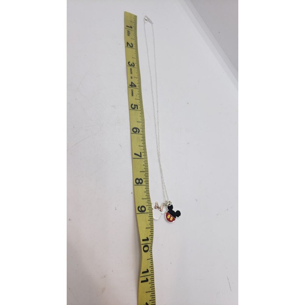 Disney Mickey Mouse & Minnie Mouse Necklace Silverplate Made for Each Other - Picture 7 of 7